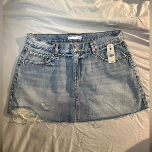 GARAGE- denim low rise mini skirt
